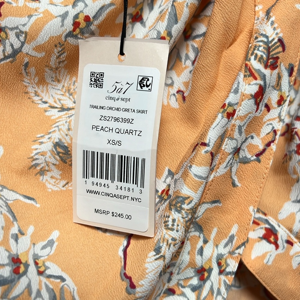 Cinq à Sept Trailing Orchid Greta skirt cover up size XS NWT - Picture 5 of 9